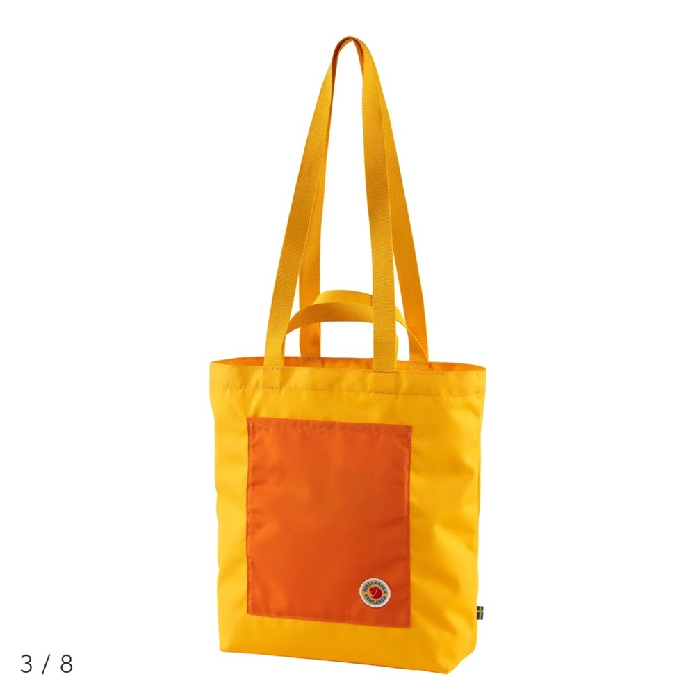 Fjallraven Orange and Yellow Tote Bag with Sturdy Straps